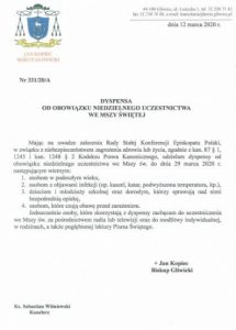dyspensa biskupa gliwickiego